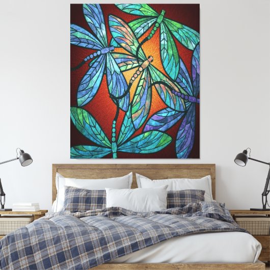 Colorful Dragonfly Lover Canvas Afdruk (Insitu (Slaapkamer))