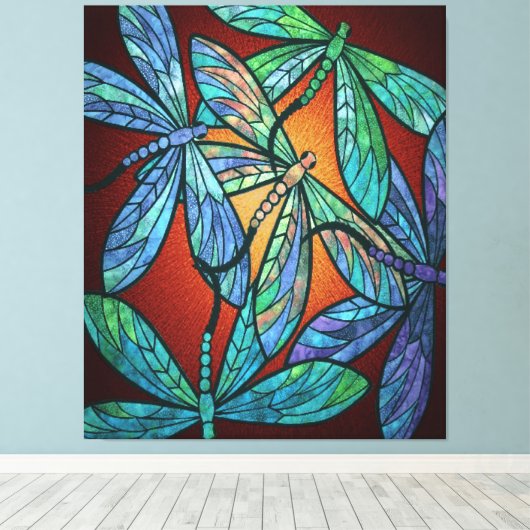 Colorful Dragonfly Lover Canvas Afdruk (Insitu (Houten vloer))