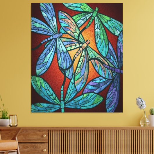 Colorful Dragonfly Lover Canvas Afdruk (Insitu (Woonkamer))