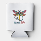 Colorful dragonfly Nurse life T-Shirt (1) Blikjeskoeler (Voorkant)