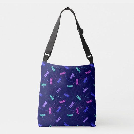 Colorful Dragonfly Pattern Crossbody Bag Tas (Voorkant)