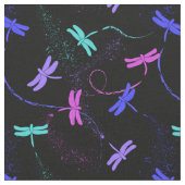 Colorful Dragonfly Pattern Fabric Stof (Close Up)