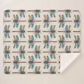 Colorful Dragonfly Pattern Sherpa Deken (Voorkant (horizontaal))