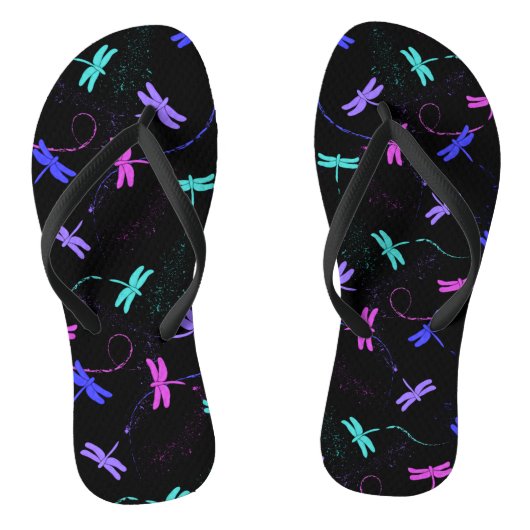 Colorful Dragonfly Pattern-Teenslippers Teenslippers (Voetbed)