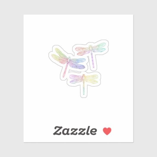 Colorful Dragonfly  Sticker (Vel)