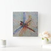 COLORFUL DRAGONFLY VIERKANTE KLOK (Huis)