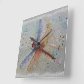 COLORFUL DRAGONFLY VIERKANTE KLOK (Hoek)
