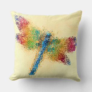 Colorful Dragonfly Yellow Kussen
