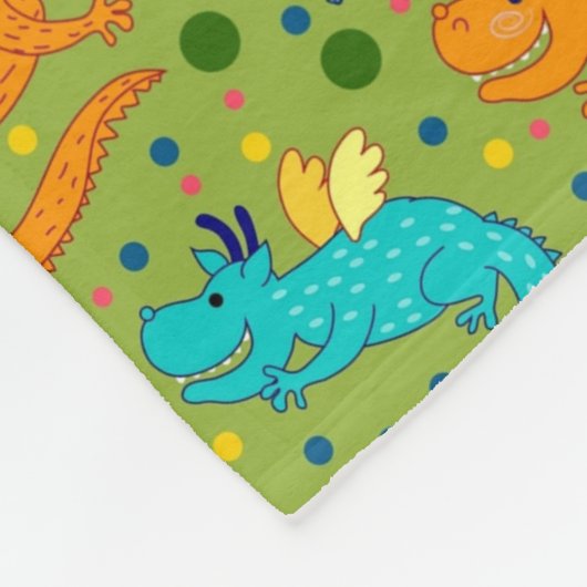 Colorful Dragons Fleece Deken (Hoek)