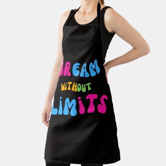 Colorful Dream Without Limits Quote Kitchen Apron Schort (Insitu)