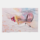 Colorful Dreams Girl Kitchen Towel Painting Theedoek (Horizontaal)