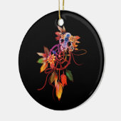 Colorful Dreamweaver Feathers Tribal Native Ameri Keramisch Ornament (Links)