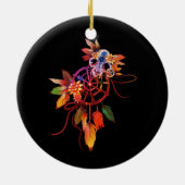 Colorful Dreamweaver Feathers Tribal Native Ameri Keramisch Ornament (Achterkant)