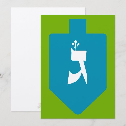 Colorful Dreidel w. Hebrew Letter Gimmel Hanukkah (Voorkant / Achterkant)