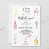 Colorful Drinks and Bottles Retirement Party Kaart (Voorkant)