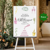 Colorful Drinks Bottles Retirement Party Welcome Poster