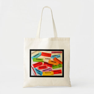 Colorful Drug Label Bag Tote Bag
