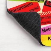 Colorful drug label mousepad muismat (Hoek)