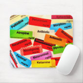 Colorful drug label mousepad muismat (Met muis)