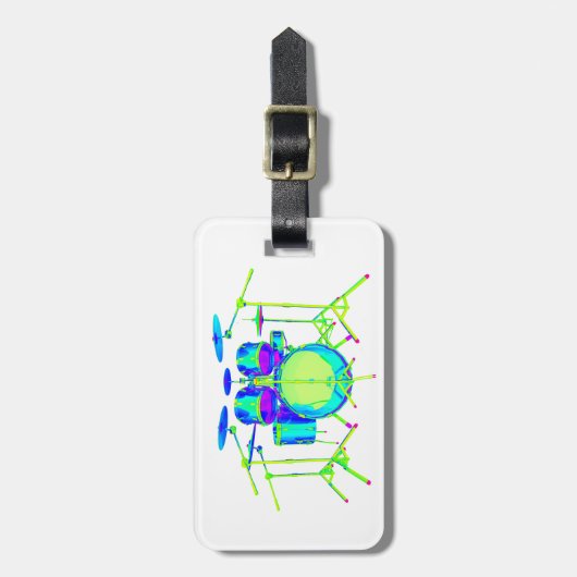 Colorful Drum Kit Bagagelabel (Voorkant verticaal)