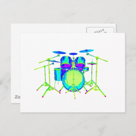 Colorful Drum Kit Briefkaart (Voorkant / Achterkant)