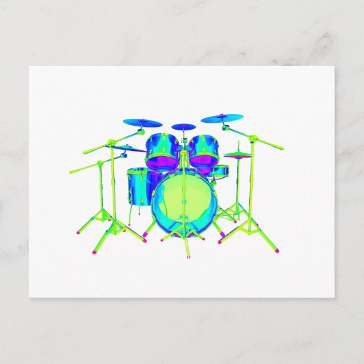 Colorful Drum Kit Briefkaart (Voorkant)