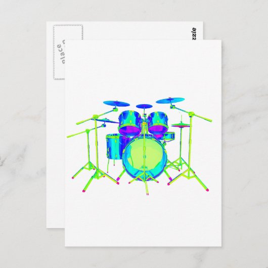 Colorful Drum Kit Briefkaart (Voorkant / Achterkant)
