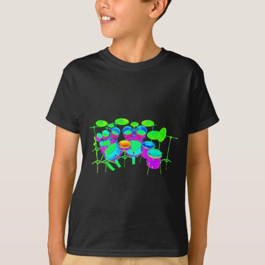 Colorful Drum Kit T-shirt (Voorkant)