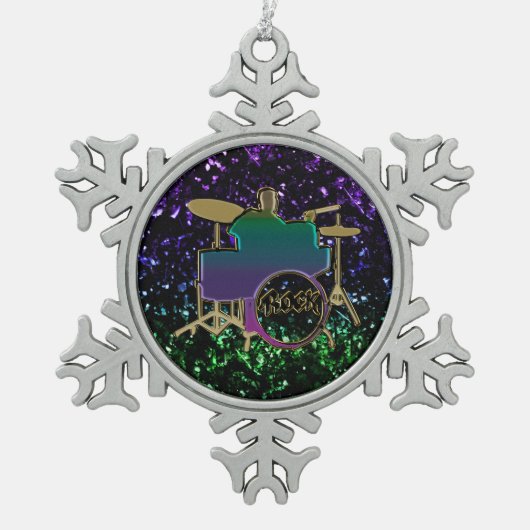 Colorful Drummer op Glitter Music Ornament (Voorkant)