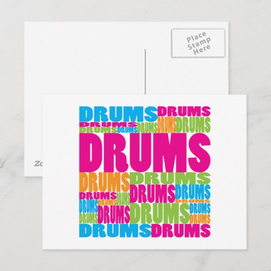 Colorful Drums Briefkaart (Voorkant / Achterkant)