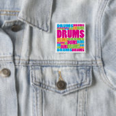 Colorful Drums Vierkante Button 5,1 Cm (In situ)