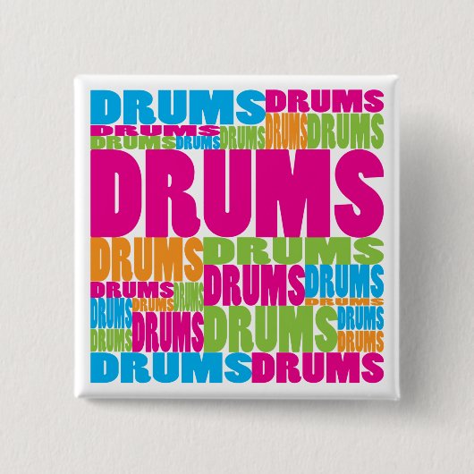 Colorful Drums Vierkante Button 5,1 Cm (Voorkant)