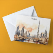 Colorful Dubai UAE Watercolor  Briefkaart