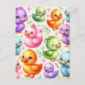 Colorful Ducklings Briefkaart