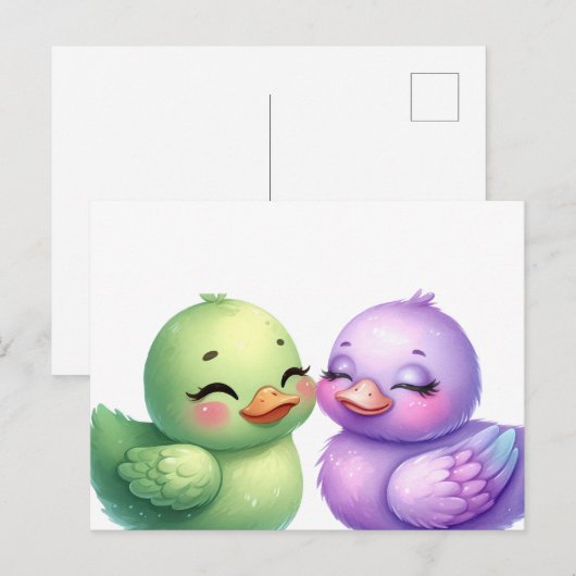Colorful Ducklings Briefkaart (Voorkant / Achterkant)