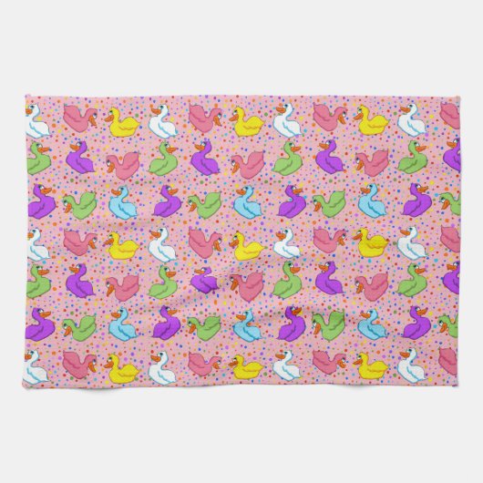 Colorful Ducks Kitchen Towel Theedoek (Horizontaal)