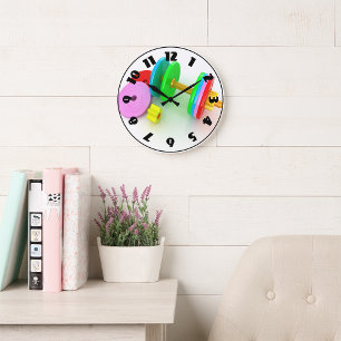 Colorful Dumbbells Clock Grote Klok