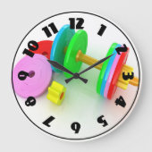 Colorful Dumbbells Clock Grote Klok (Voorkant)