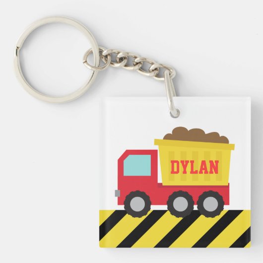 Colorful Dump Truck, Construction Vehicle for Boy Sleutelhanger (voorkant)