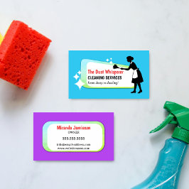 Colorful Dusting Maid Professional Cleaning Busine Visitekaartje