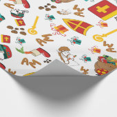Colorful Dutch Holiday Sinterklaas Design Cadeaupapier (Hoek)