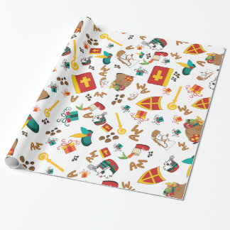 Colorful Dutch Holiday Sinterklaas Design Cadeaupapier