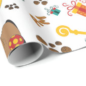 Colorful Dutch Holiday Sinterklaas Design Cadeaupapier (Rol Hoek)