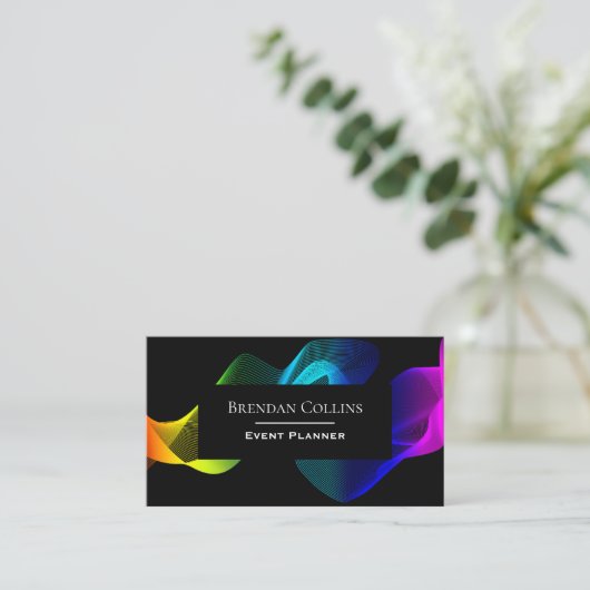 Colorful Dynamic Wave Motion Eye Catching Visitekaartje (Staand voorkant)