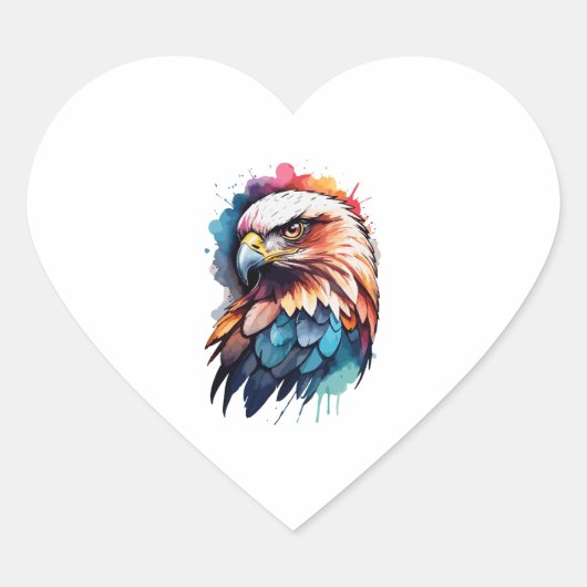 Colorful Eagle Hart Sticker (Voorkant)