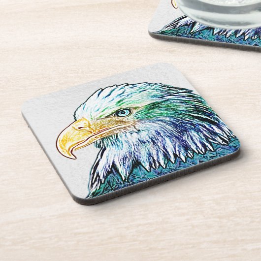 Colorful Eagle Sketch Bier Onderzetter (Linkerzijde)