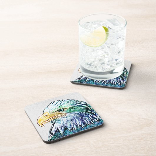 Colorful Eagle Sketch Bier Onderzetter (Rechterzijde)