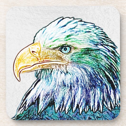 Colorful Eagle Sketch Bier Onderzetter (Voorkant)
