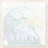 Colorful Eagle Sketch Glazen Onderzetter (Achterkant)