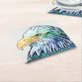 Colorful Eagle Sketch Kartonnen Onderzetters (Schuin)